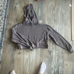 ALO Yoga Gray Striped Hoodie